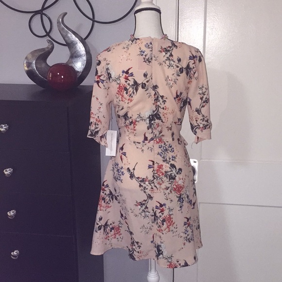 Blush Peach Floral Dress Sz M - Picture 4 of 7